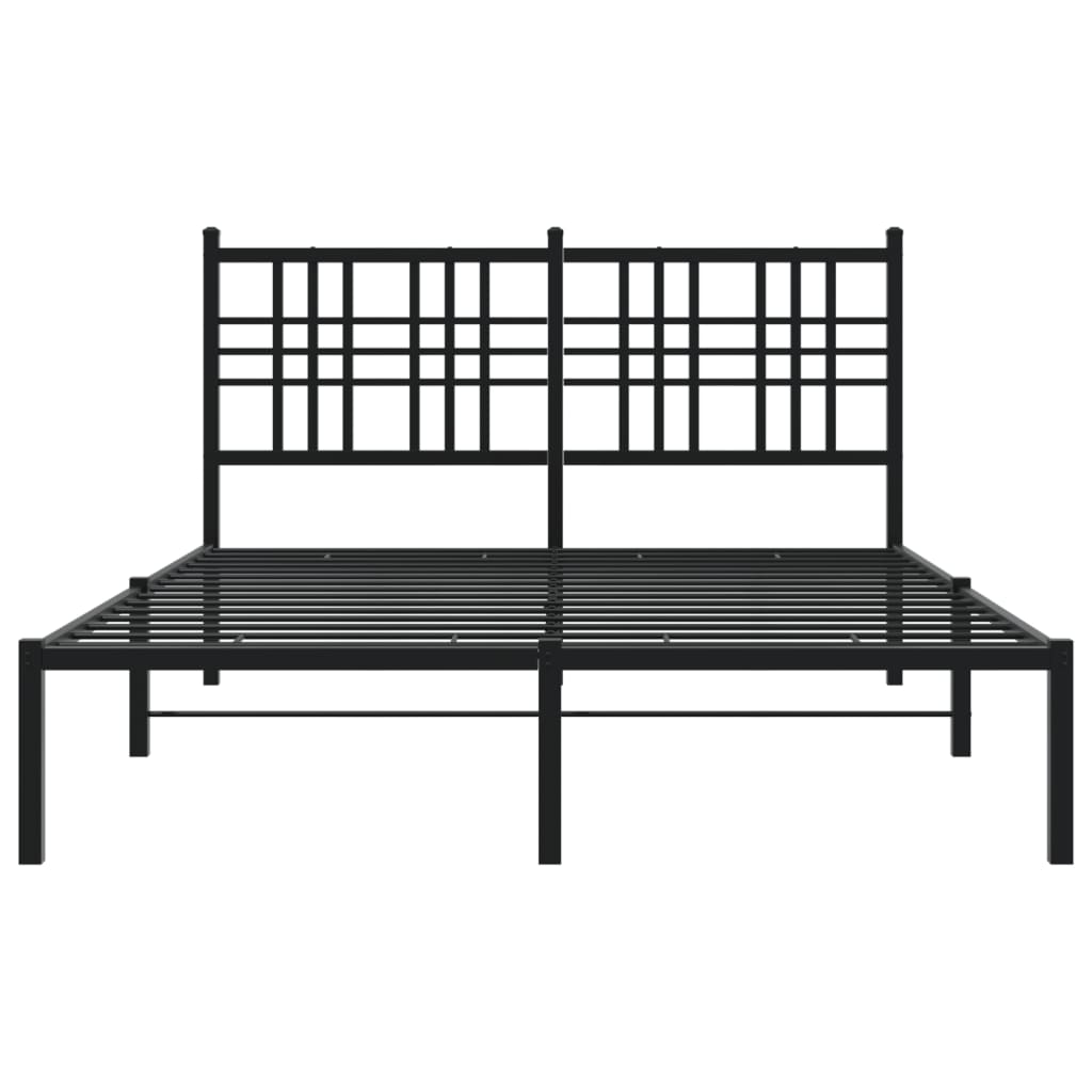 sengeramme med sengegavl 140x190 cm metal sort