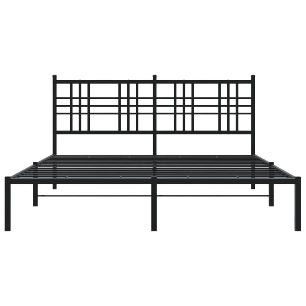 sengeramme med sengegavl 150x200 cm metal sort