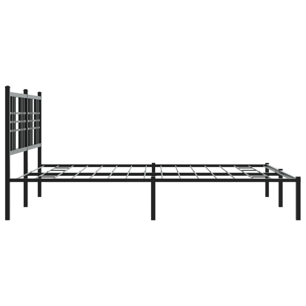 sengeramme med sengegavl 150x200 cm metal sort