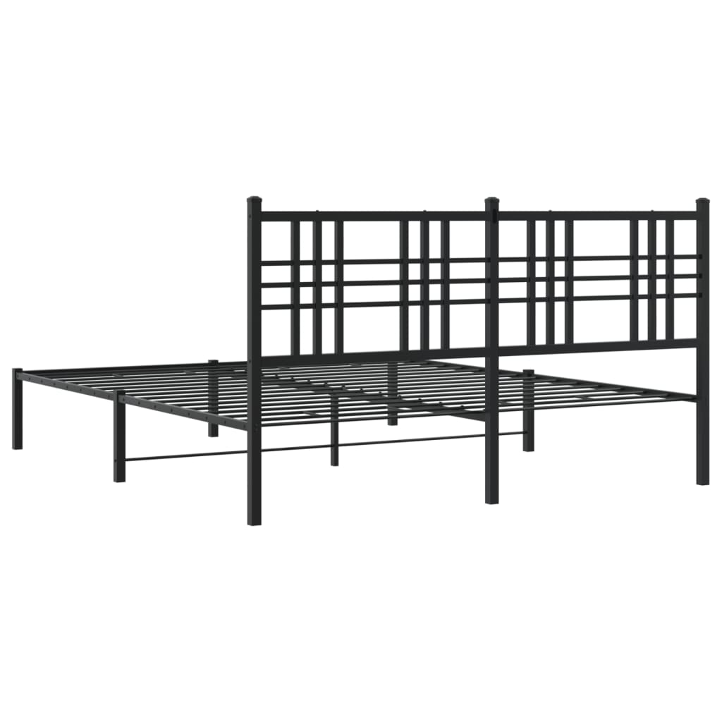 sengeramme med sengegavl 150x200 cm metal sort