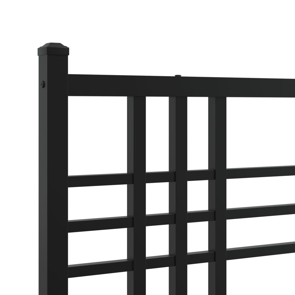 sengeramme med sengegavl 150x200 cm metal sort