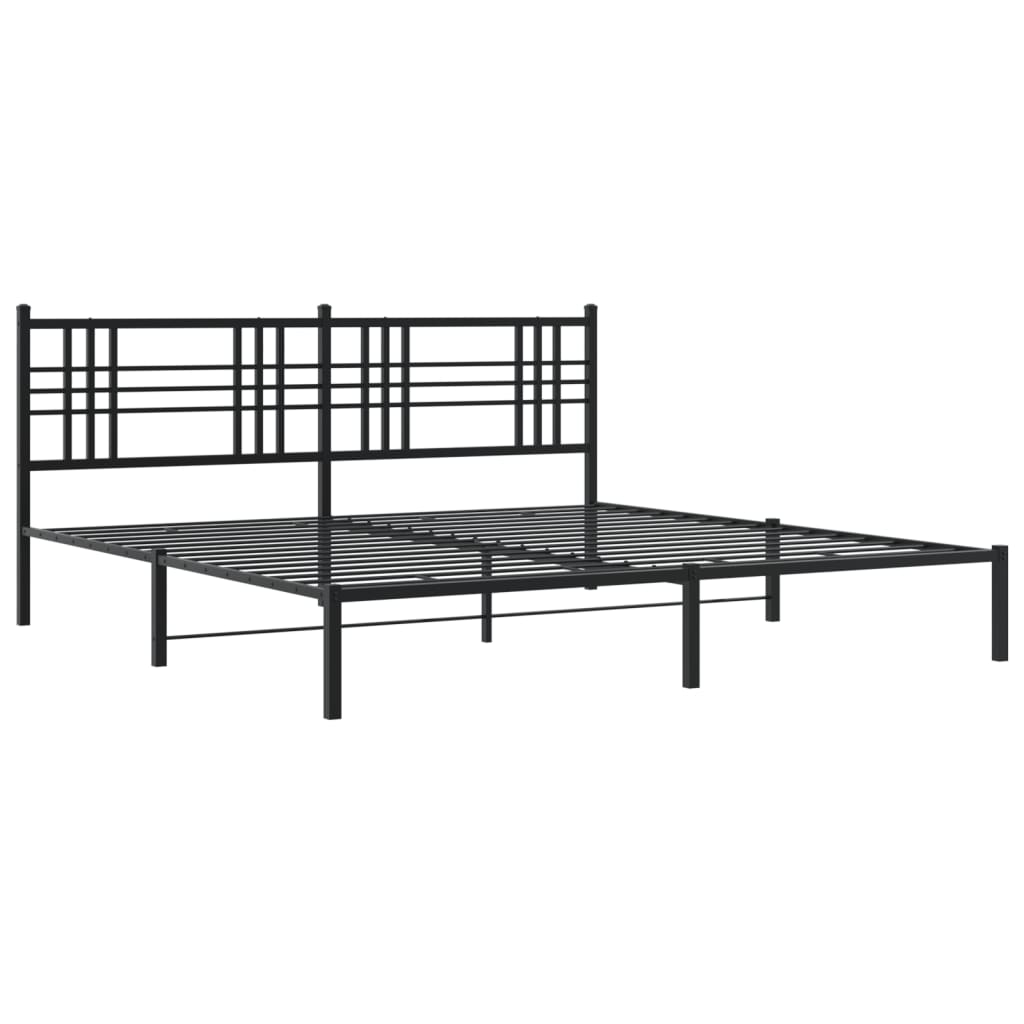 sengeramme med sengegavl 183x213 cm metal sort