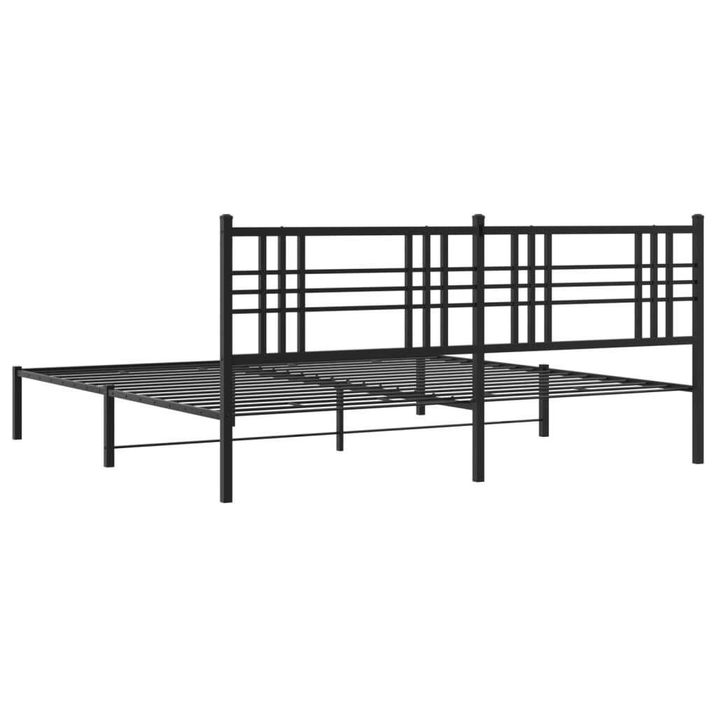 sengeramme med sengegavl 183x213 cm metal sort