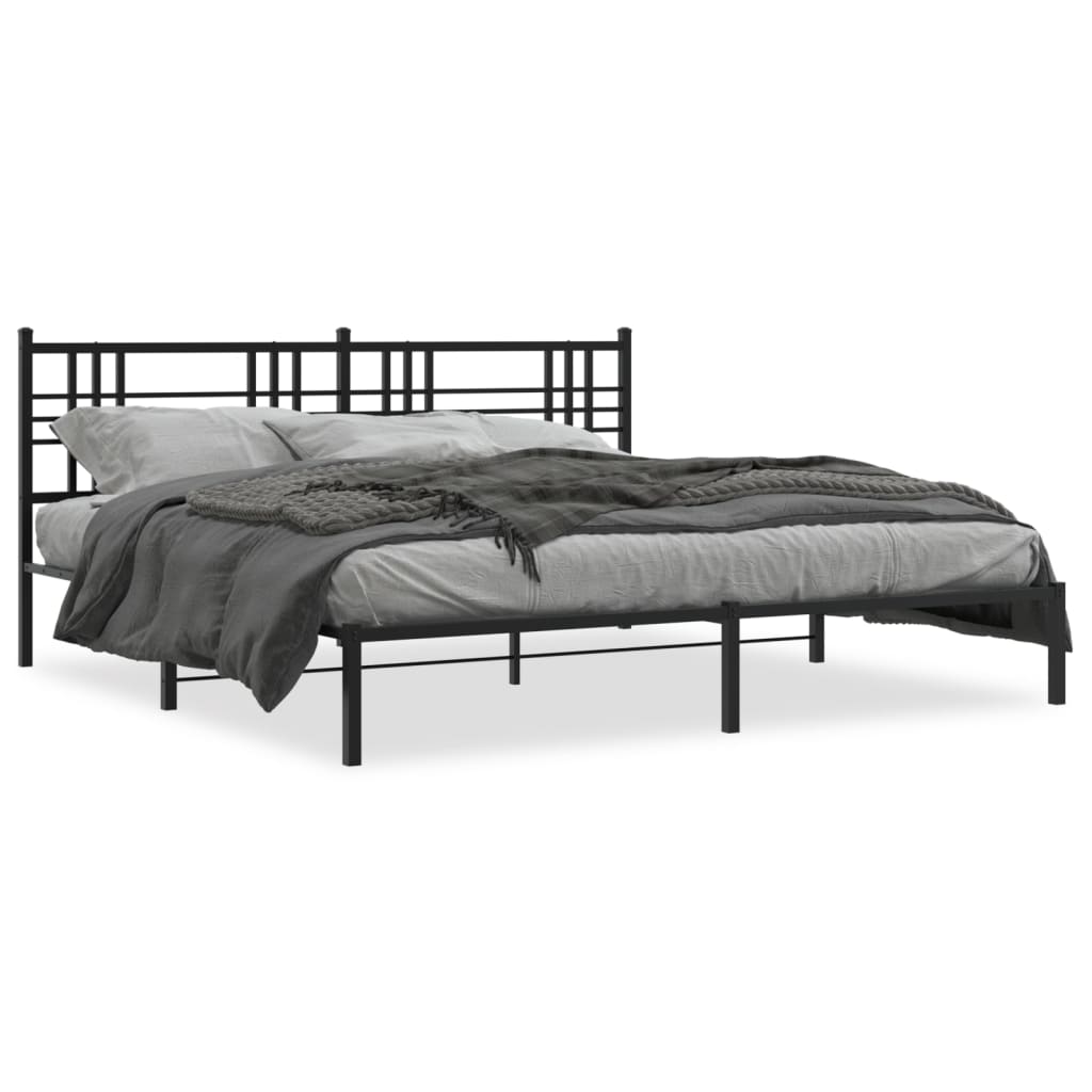sengeramme med sengegavl 193x203 cm metal sort