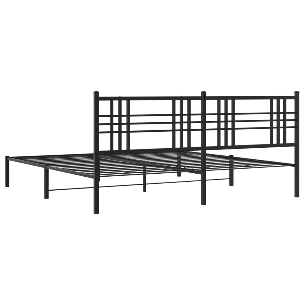 sengeramme med sengegavl 193x203 cm metal sort