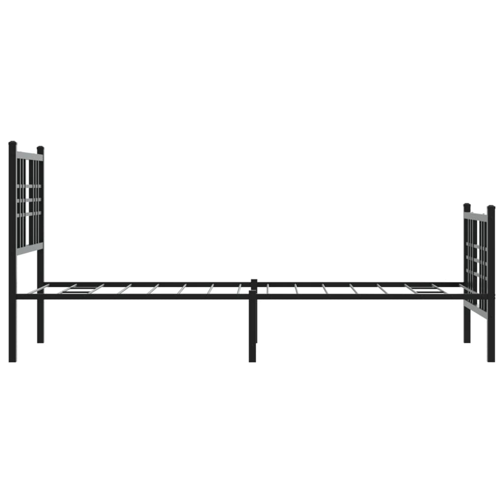 sengeramme med sengegavl og fodgærde 80x200 cm metal sort