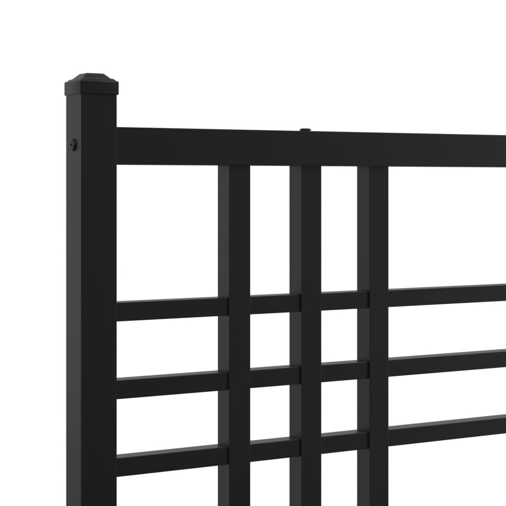 sengeramme med sengegavl og fodgærde 80x200 cm metal sort