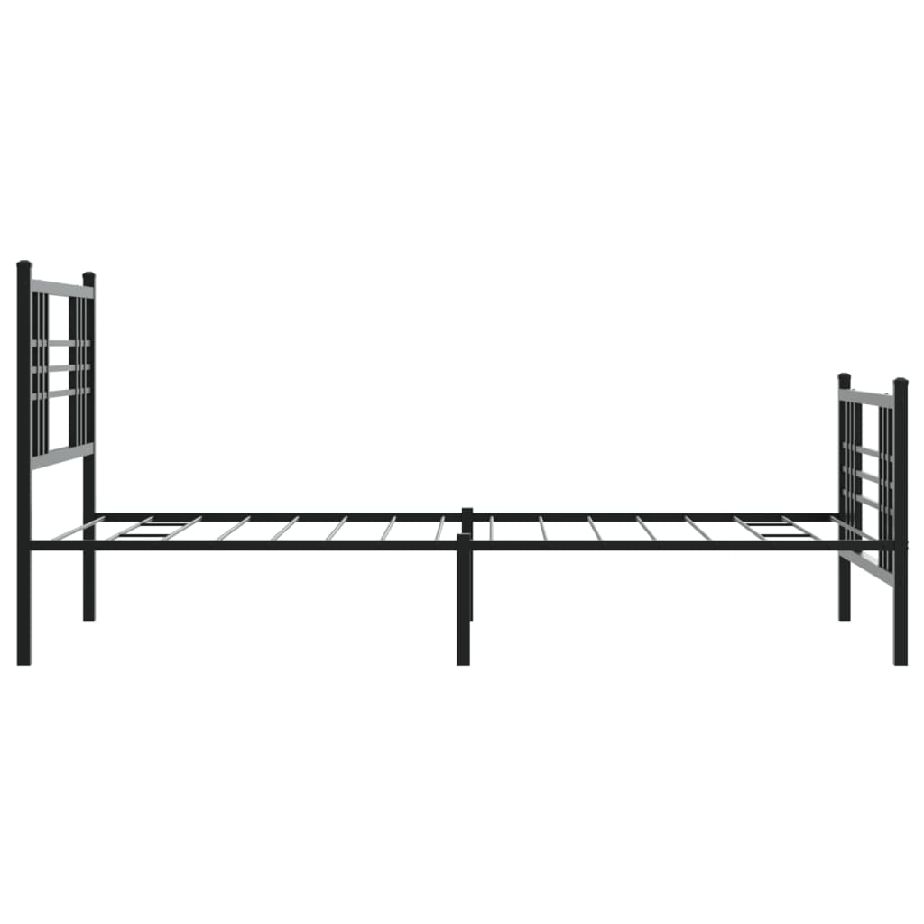 sengeramme med sengegavl og fodgærde 100x190 cm metal sort