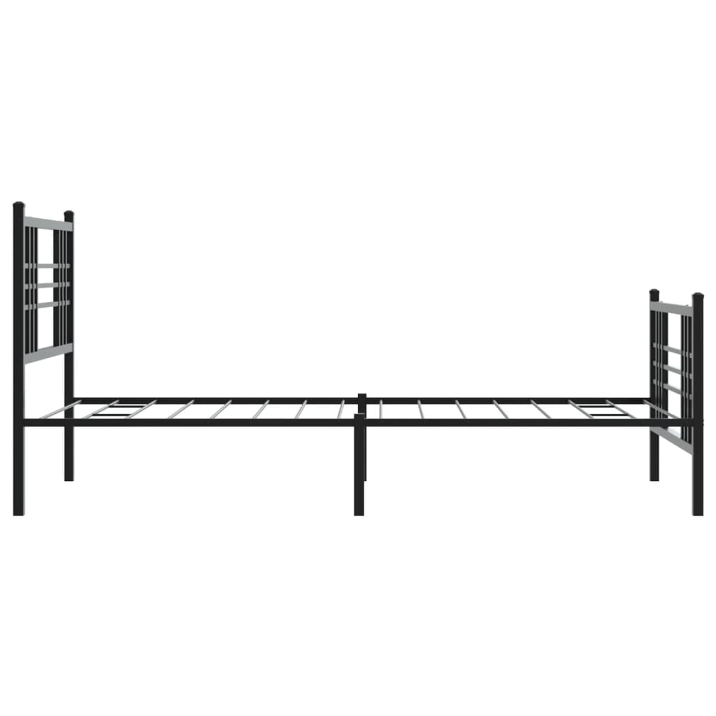 sengeramme med sengegavl og fodgærde 100x200 cm metal sort