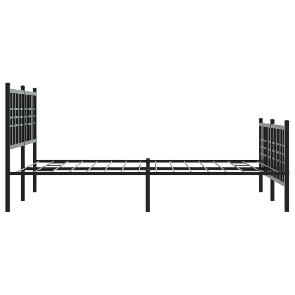 sengeramme med sengegavl og fodgærde 120x190 cm metal sort
