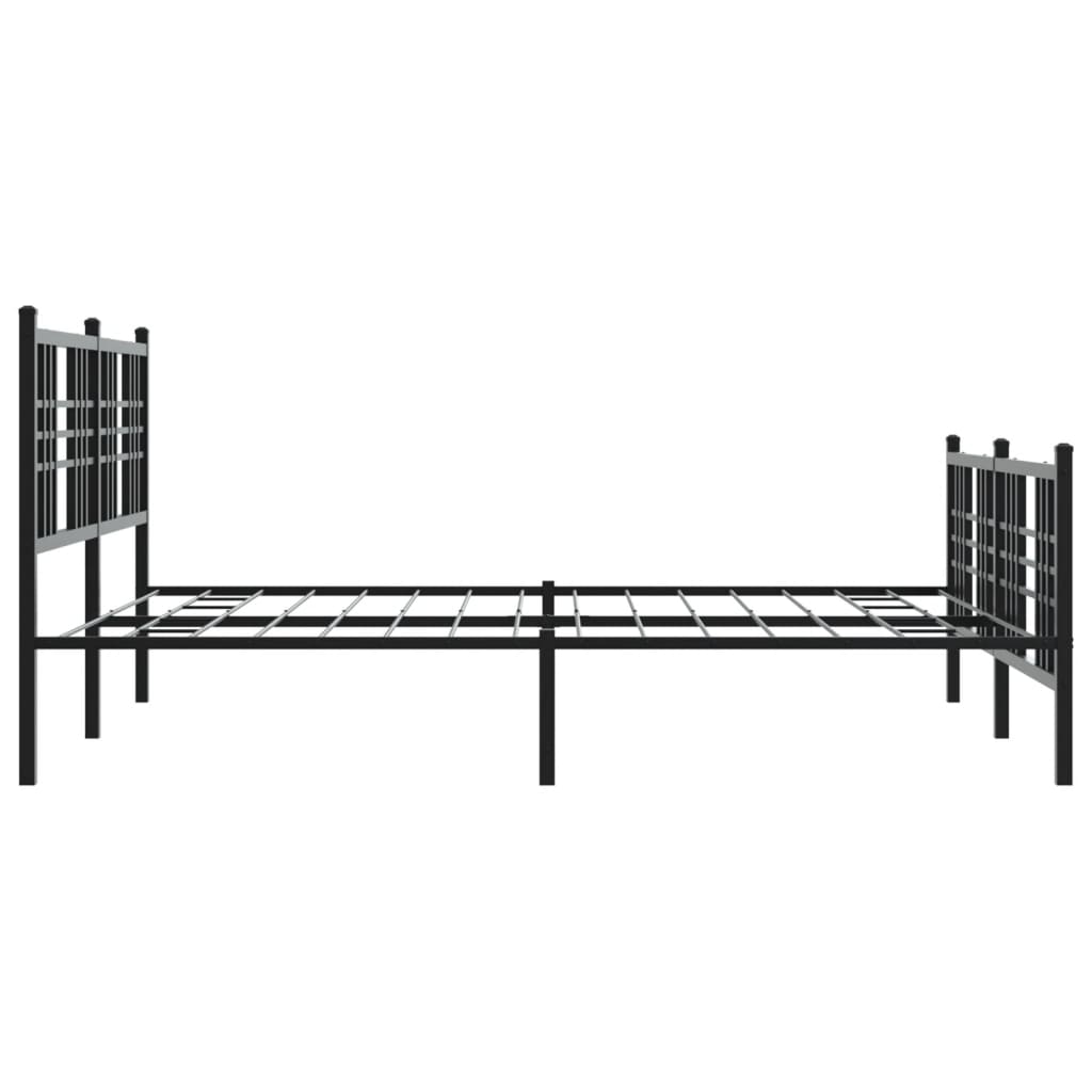 sengeramme med sengegavl og fodgærde 150x200 cm metal sort