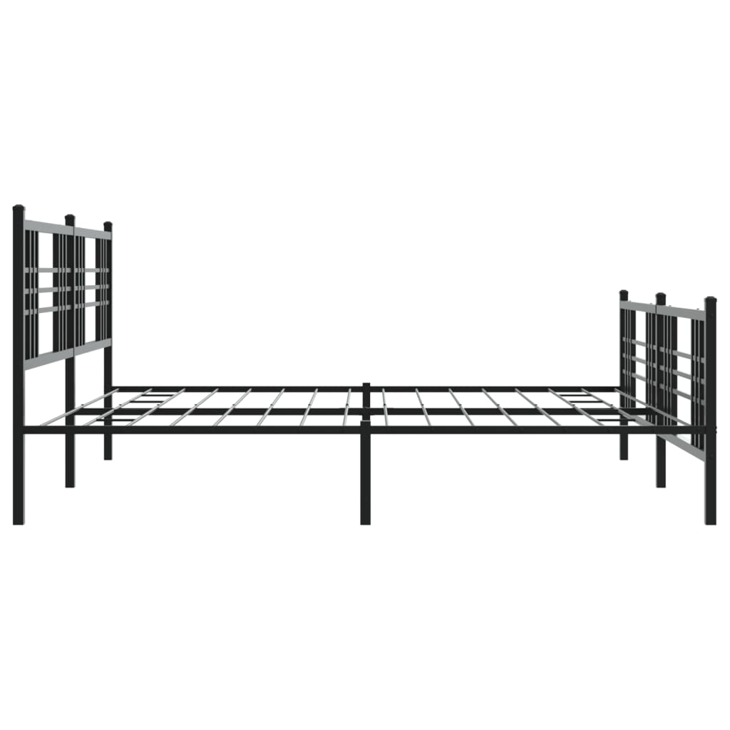 sengeramme med sengegavl og fodgærde 193x203 cm metal sort