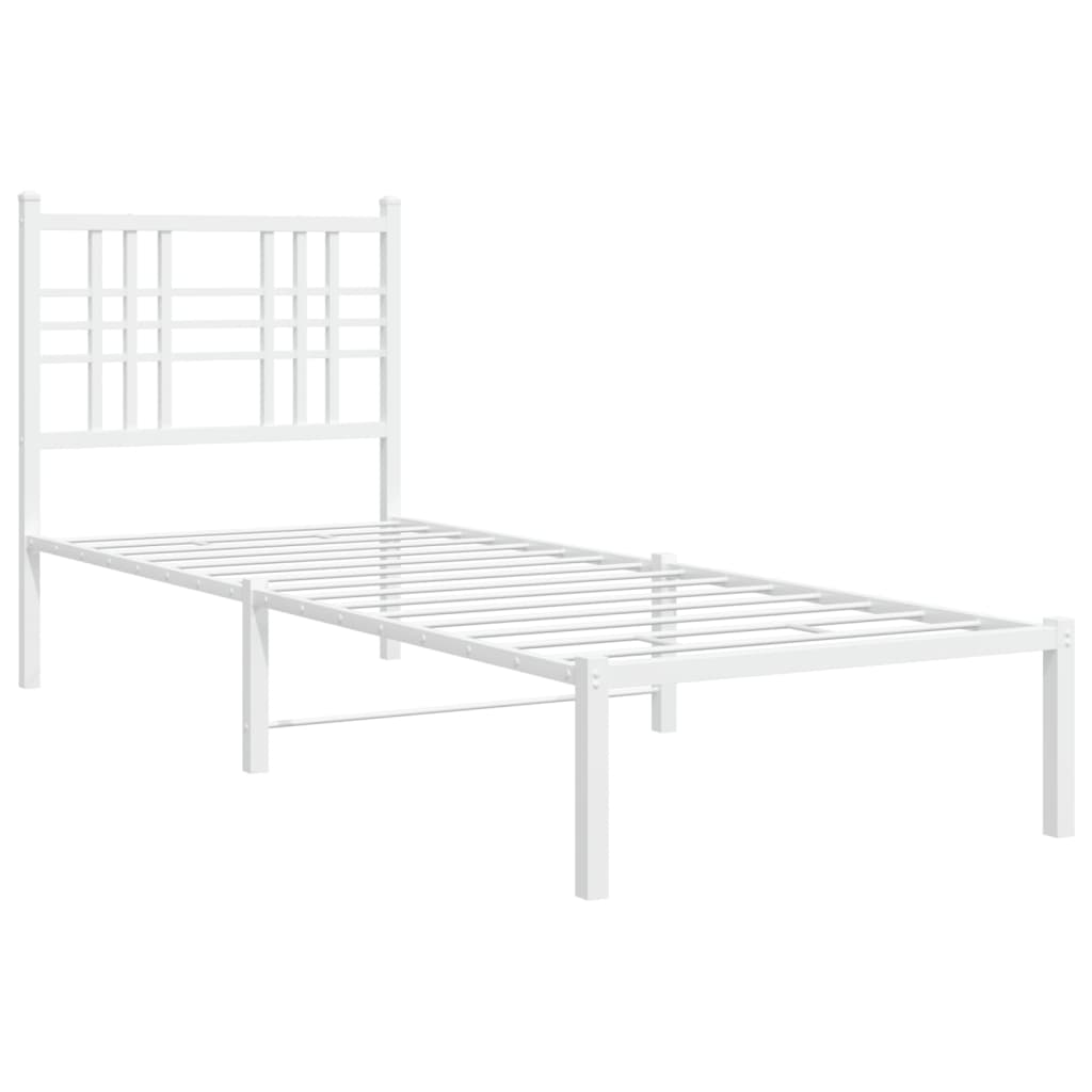 sengeramme uden madras med hovedgærde 75x190 cm hvid