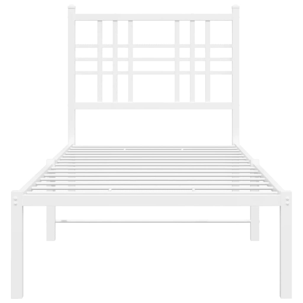 sengeramme uden madras med hovedgærde 75x190 cm hvid