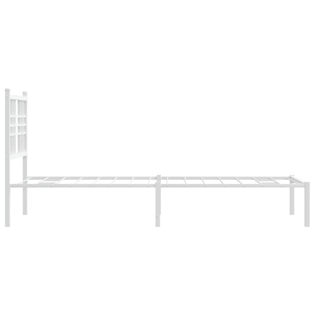sengeramme uden madras med hovedgærde 75x190 cm hvid