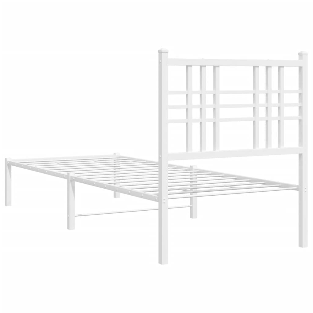 sengeramme uden madras med hovedgærde 75x190 cm hvid