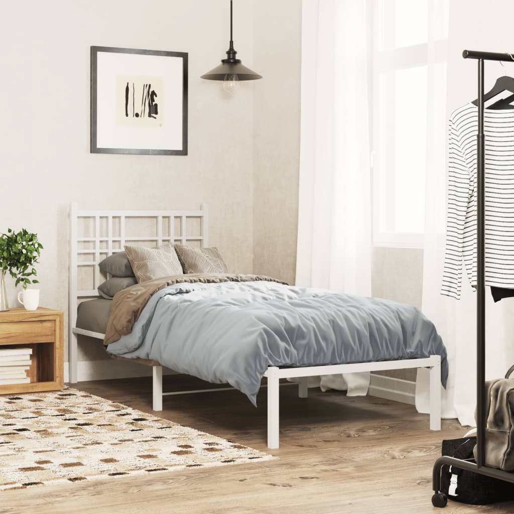 sengeramme uden madras med hovedgærde 75x190 cm hvid