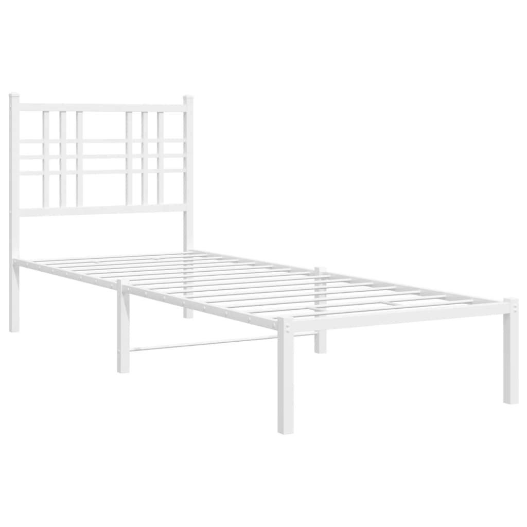 sengeramme med sengegavl 80x200 cm metal hvid