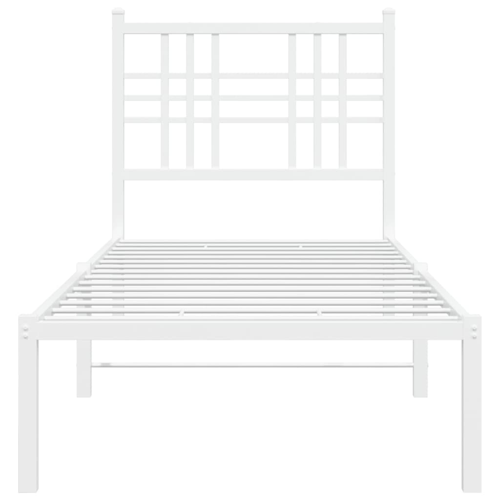 sengeramme med sengegavl 80x200 cm metal hvid