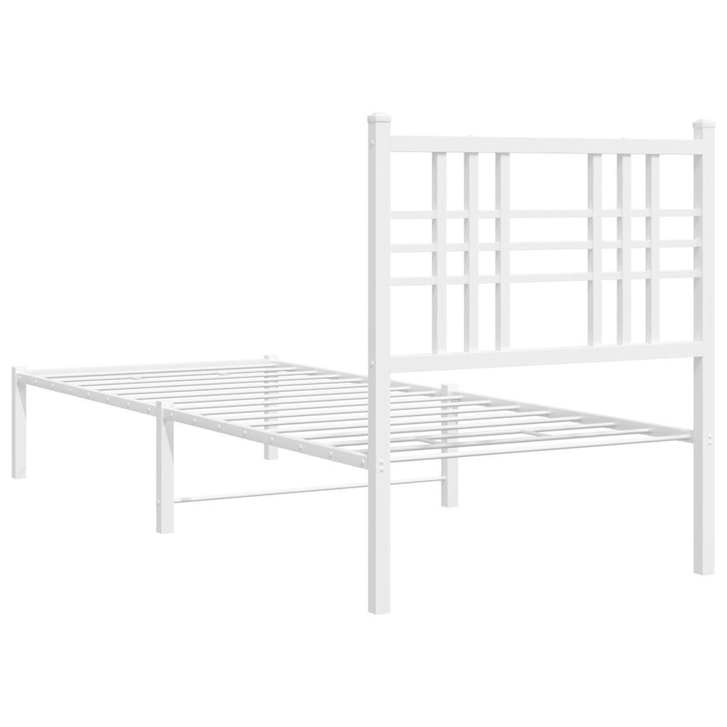 sengeramme med sengegavl 80x200 cm metal hvid