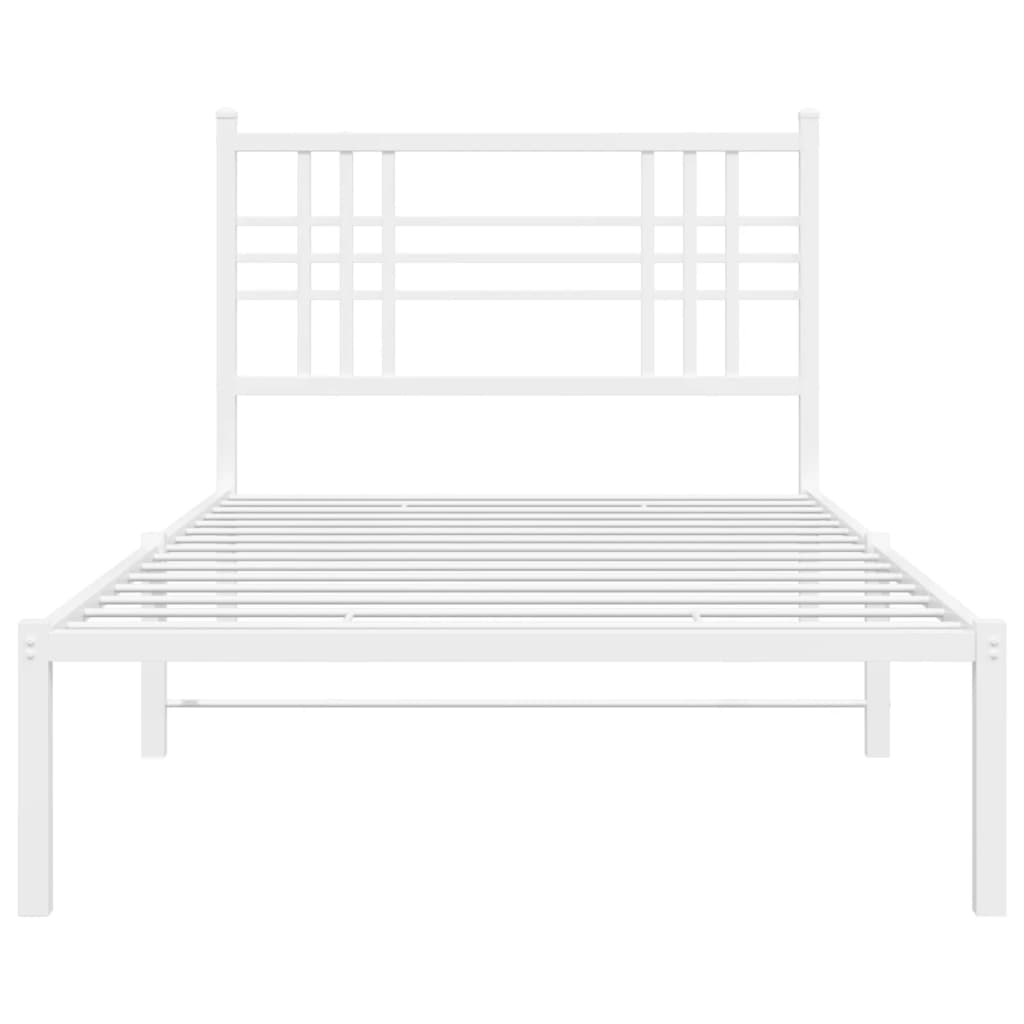 sengeramme med sengegavl 100x190 cm metal hvid