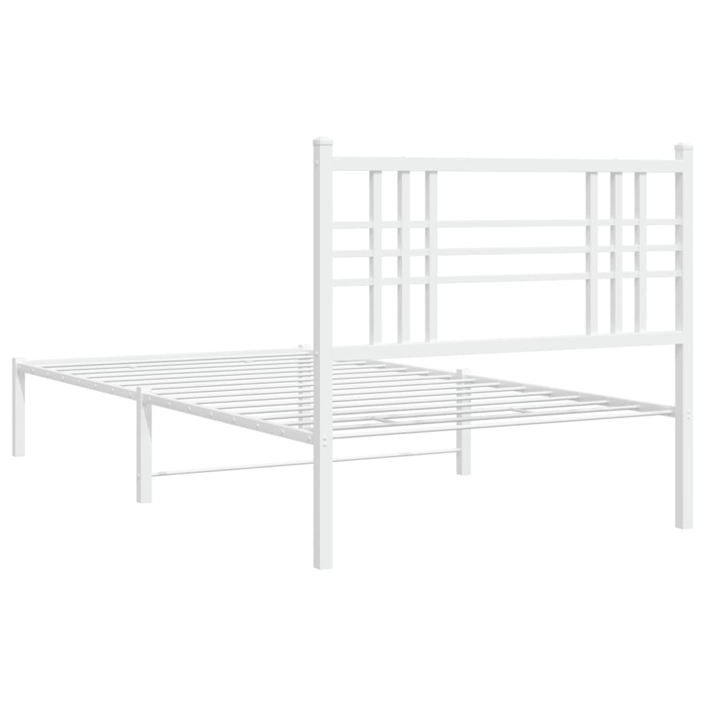 sengeramme med sengegavl 100x190 cm metal hvid