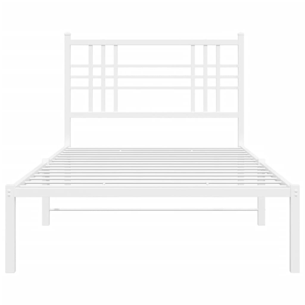 sengeramme med sengegavl 100x200 cm metal hvid