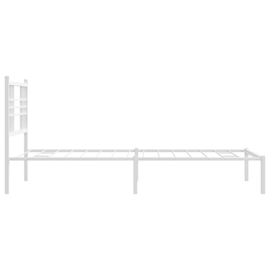 sengeramme med sengegavl 100x200 cm metal hvid
