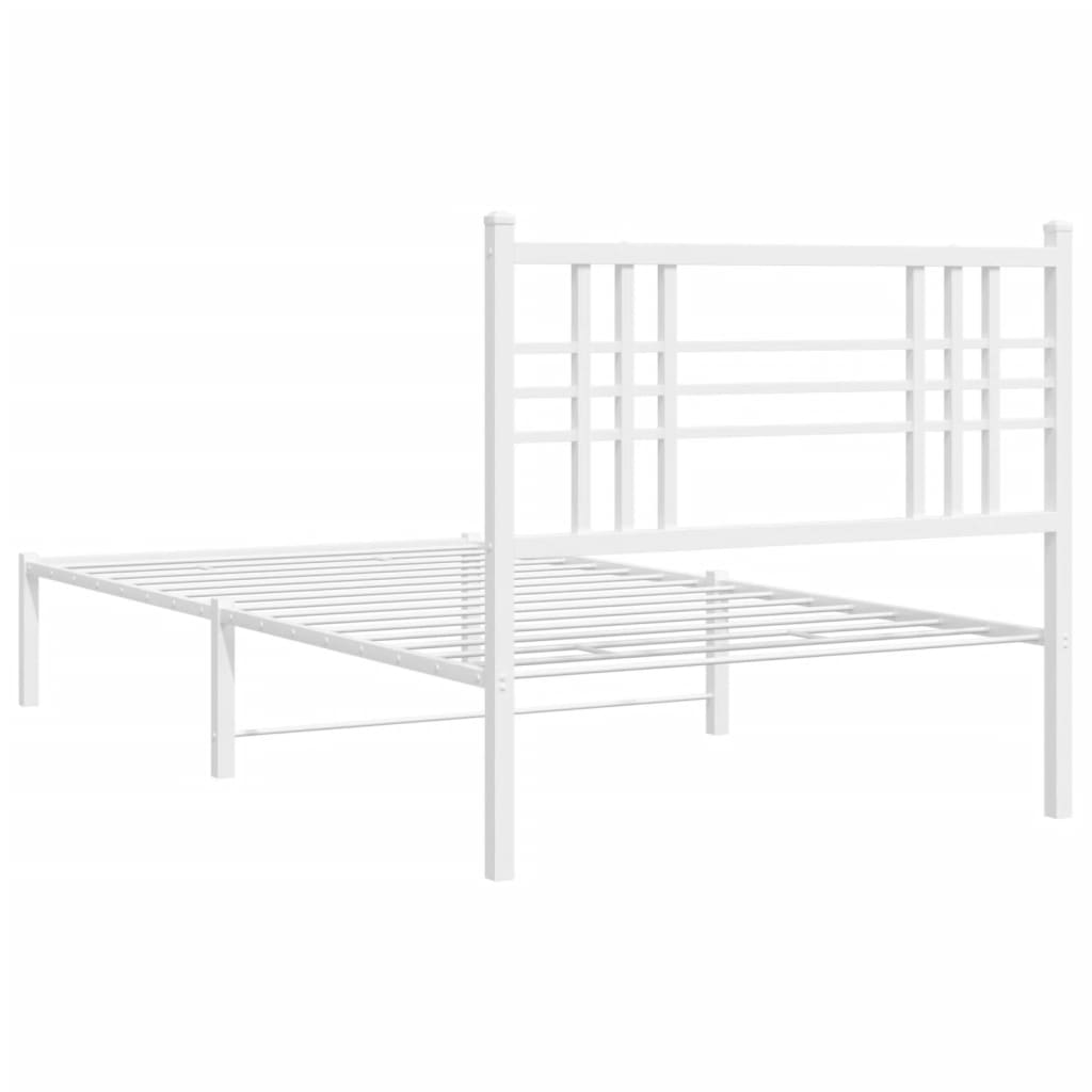 sengeramme med sengegavl 100x200 cm metal hvid