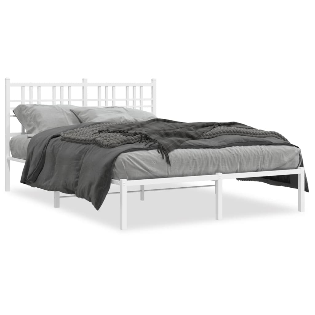 sengeramme med sengegavl 120x190 cm metal hvid