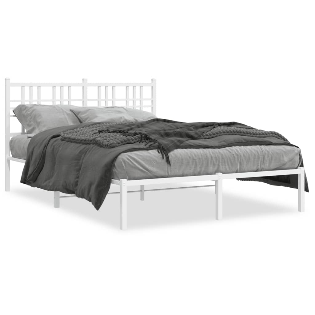 sengeramme med sengegavl 120x200 cm metal hvid