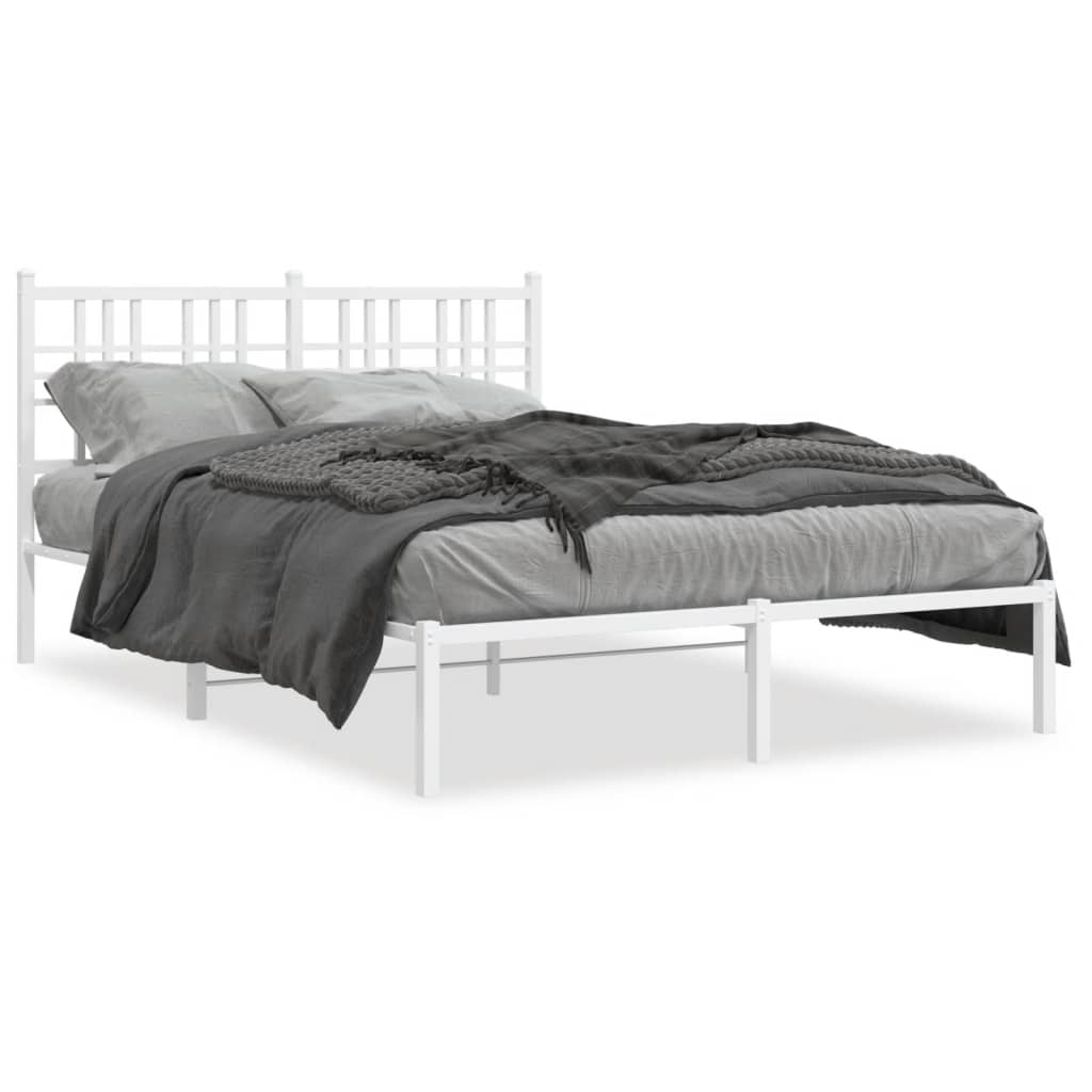 sengeramme med sengegavl 140x190 cm metal hvid