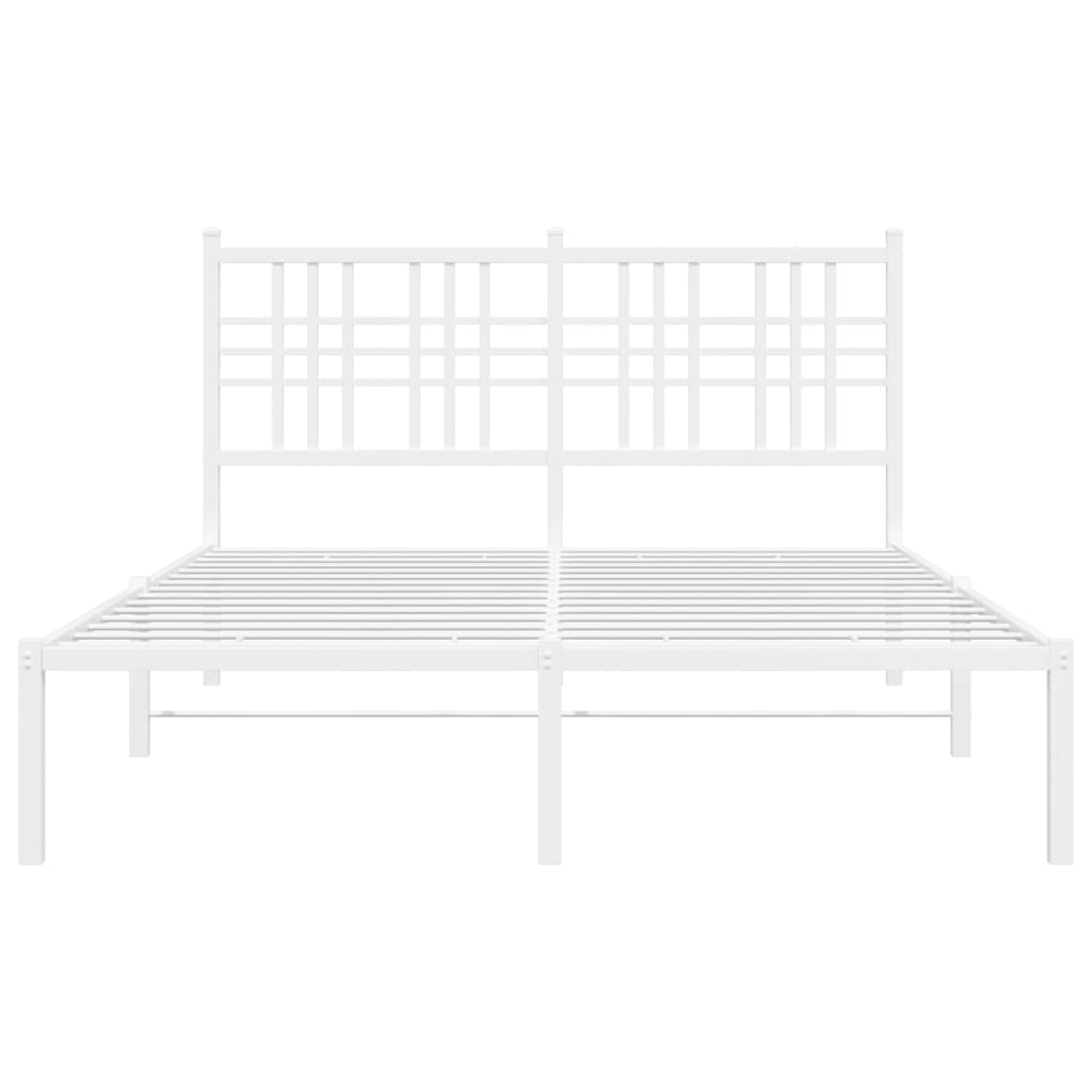 sengeramme med sengegavl 140x190 cm metal hvid