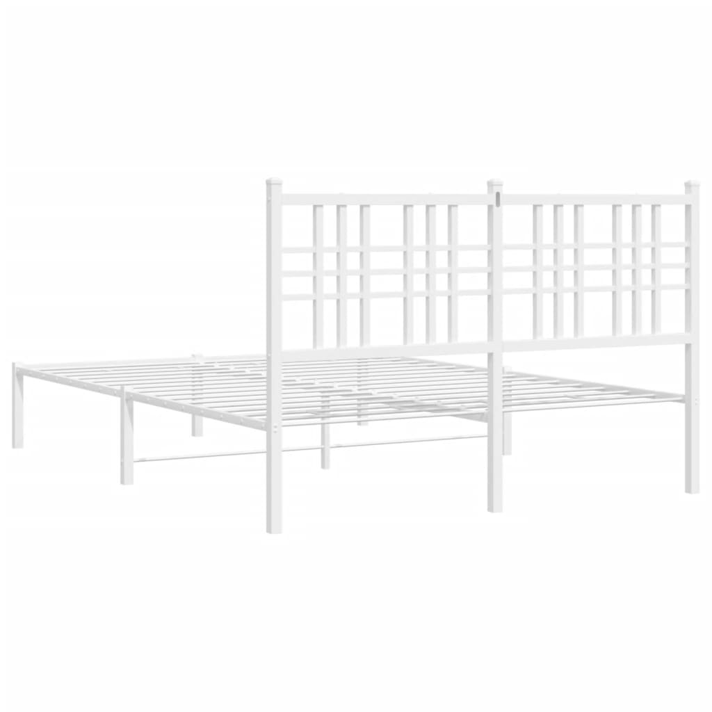 sengeramme med sengegavl 140x190 cm metal hvid