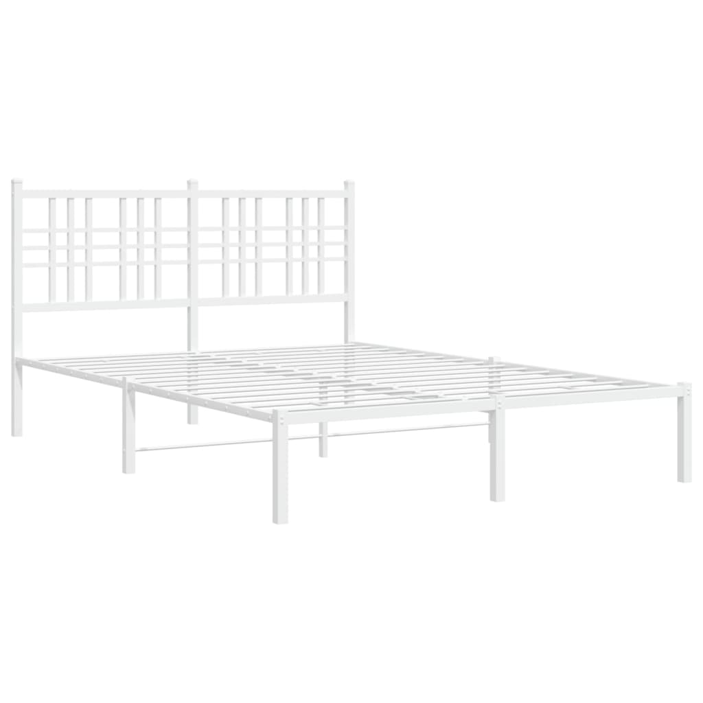 sengeramme med sengegavl 140x200 cm metal hvid
