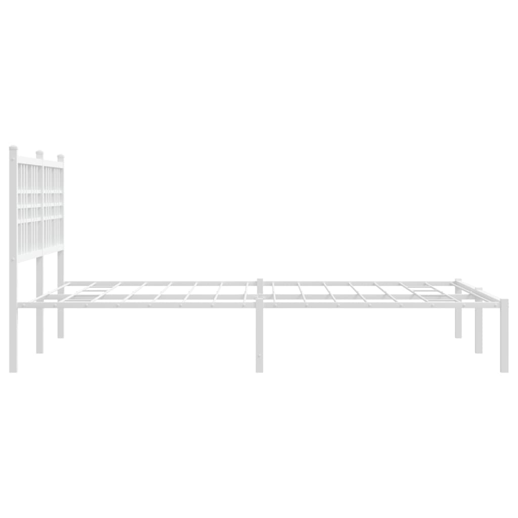 sengeramme med sengegavl 140x200 cm metal hvid