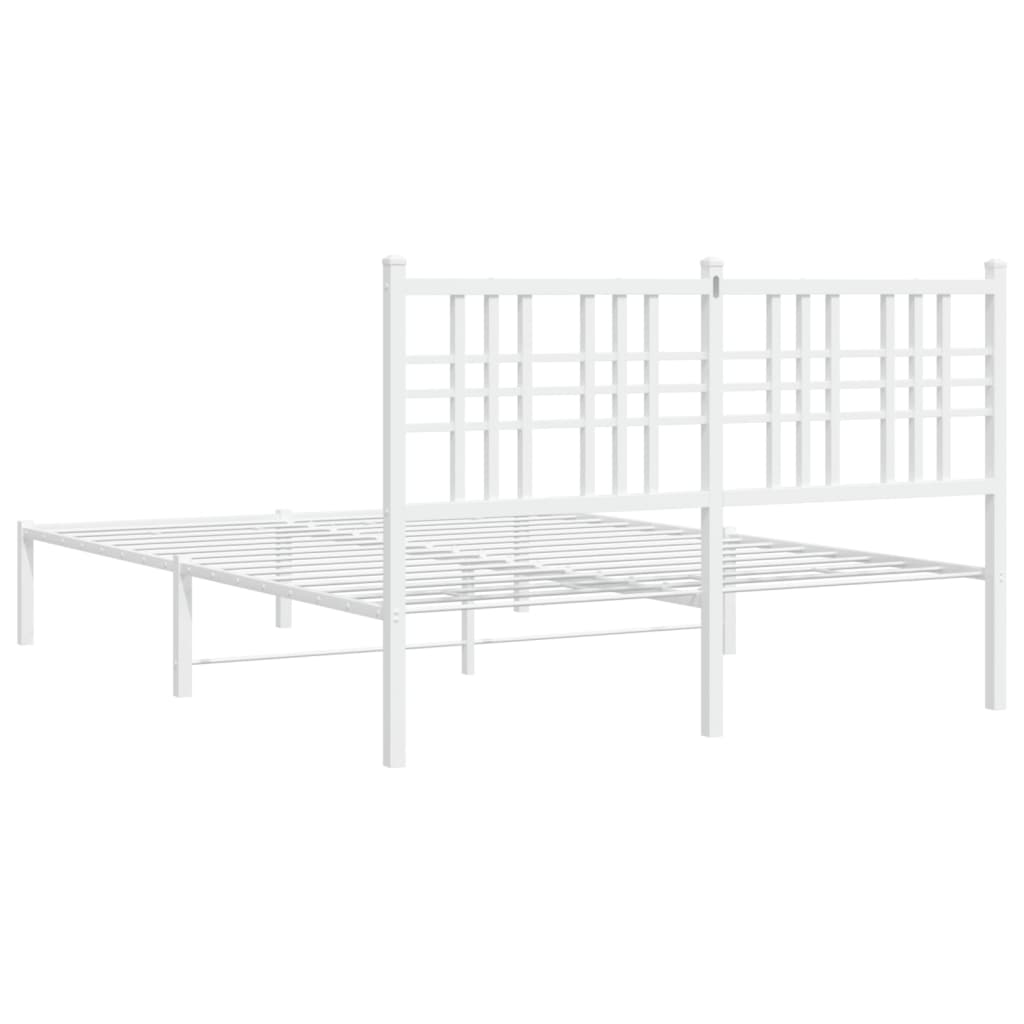 sengeramme med sengegavl 140x200 cm metal hvid