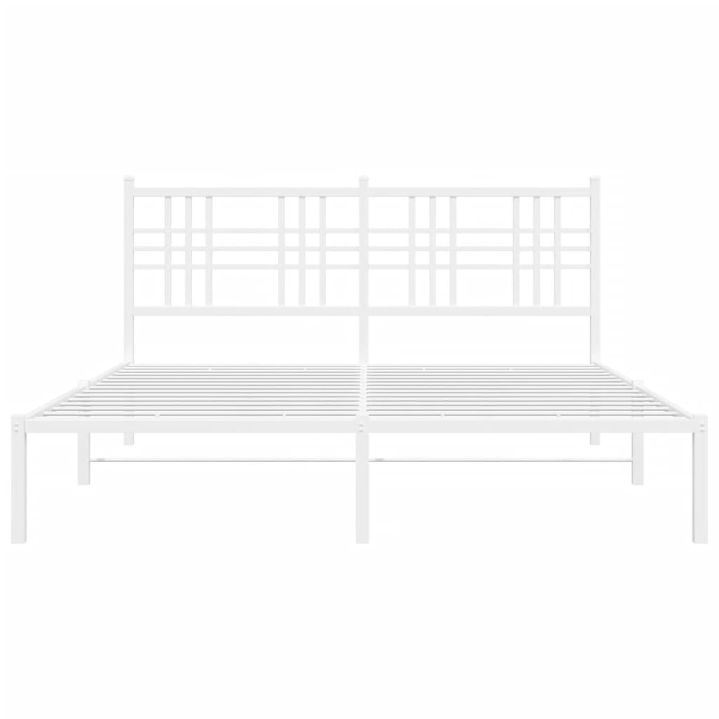 sengeramme med sengegavl 150x200 cm metal hvid