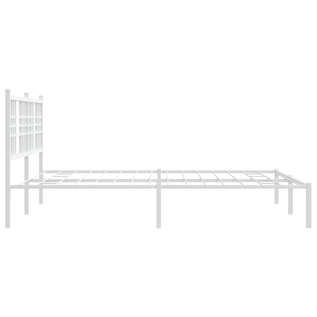 sengeramme med sengegavl 150x200 cm metal hvid