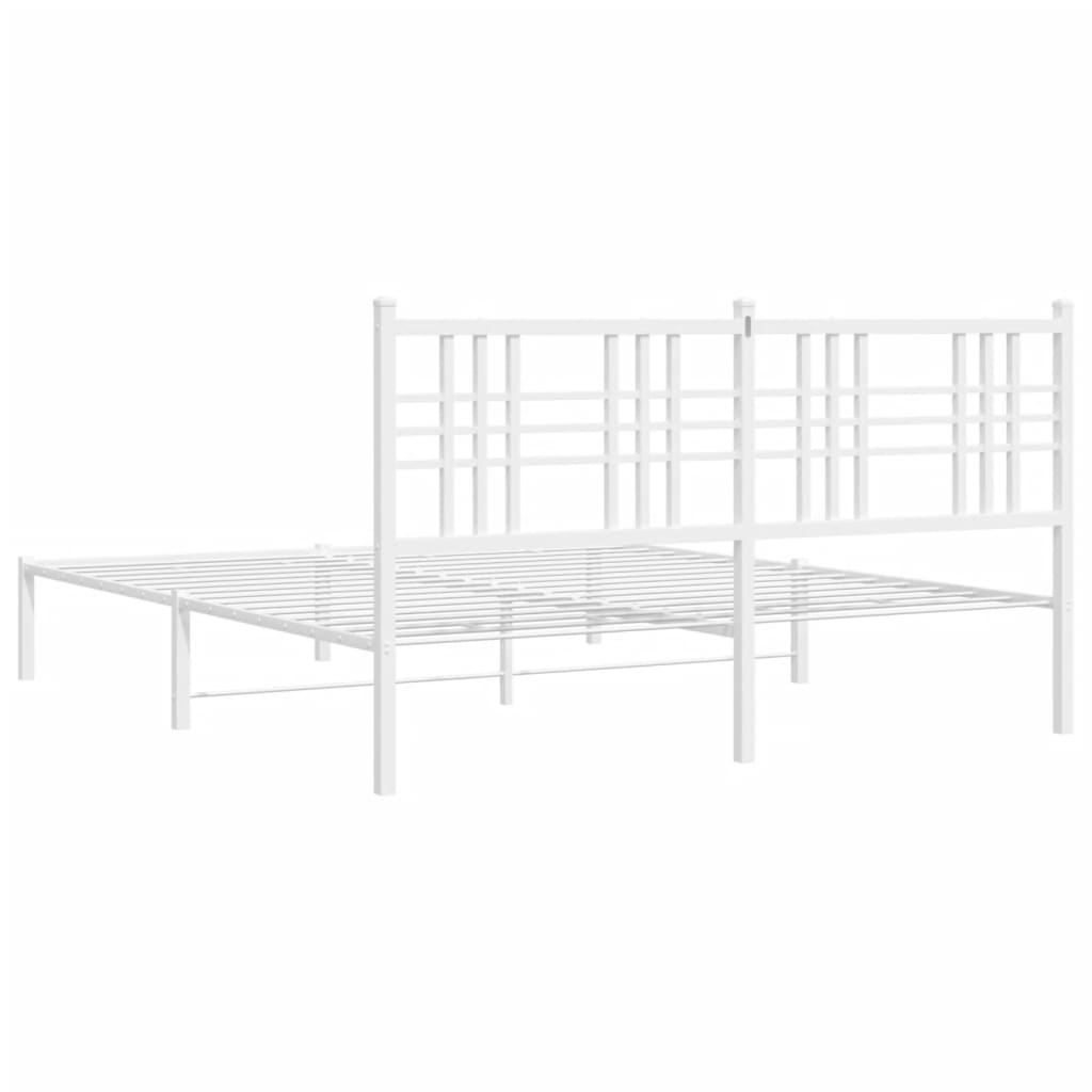 sengeramme med sengegavl 150x200 cm metal hvid