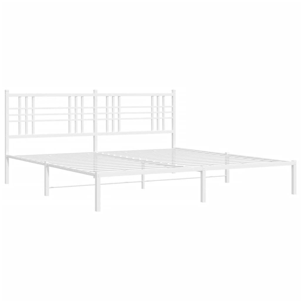 sengeramme med sengegavl 183x213 cm metal hvid
