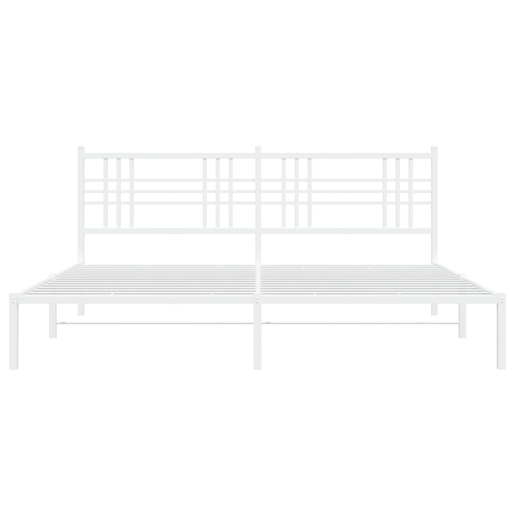 sengeramme med sengegavl 183x213 cm metal hvid