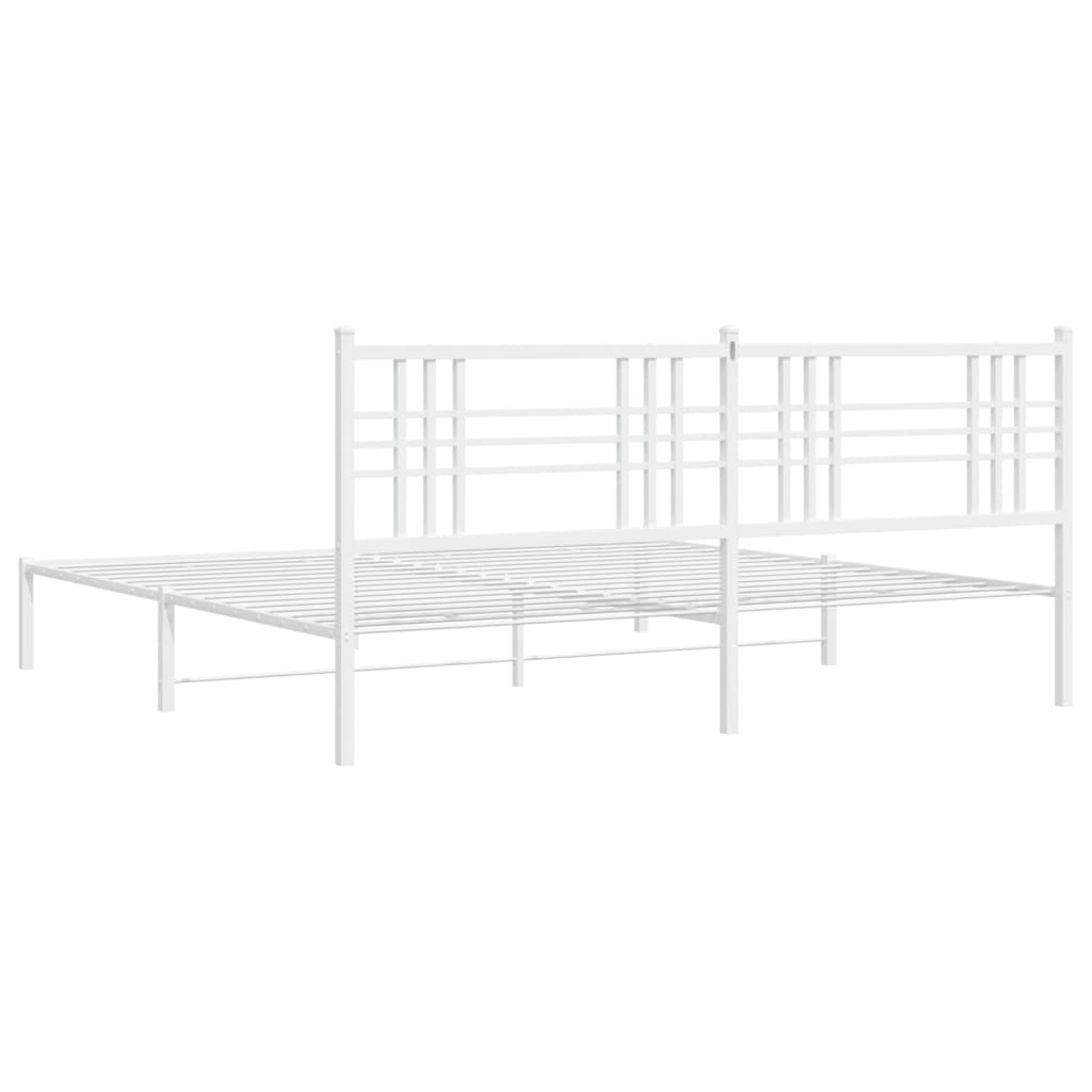 sengeramme med sengegavl 183x213 cm metal hvid