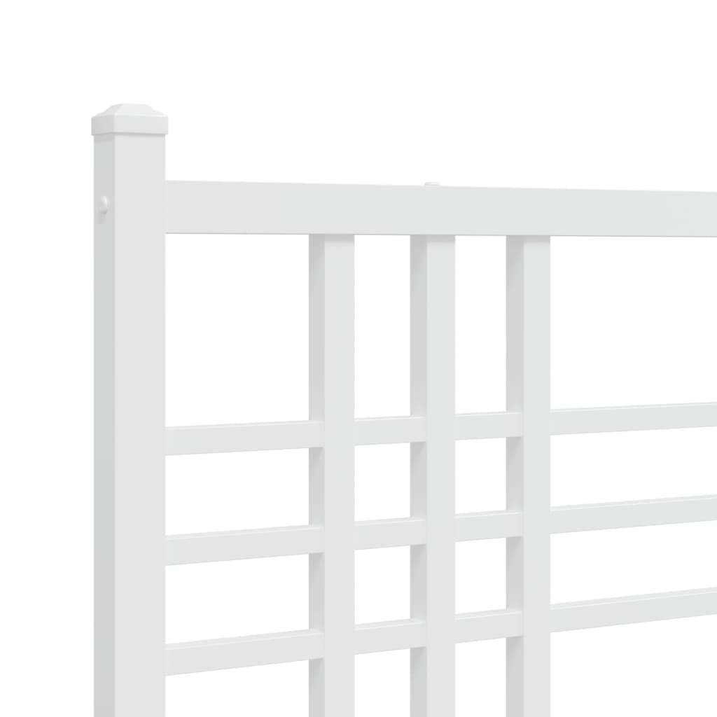 sengeramme med sengegavl 183x213 cm metal hvid