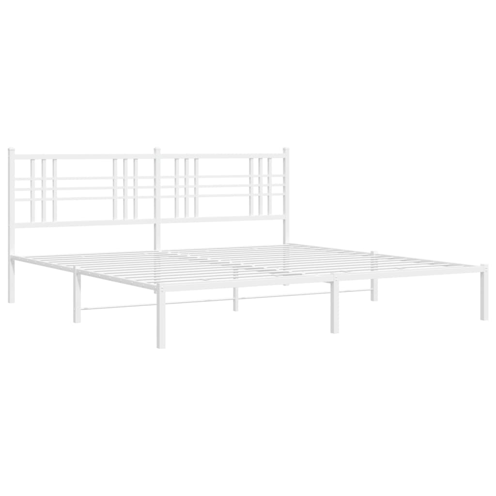 sengeramme med sengegavl 193x203 cm metal hvid
