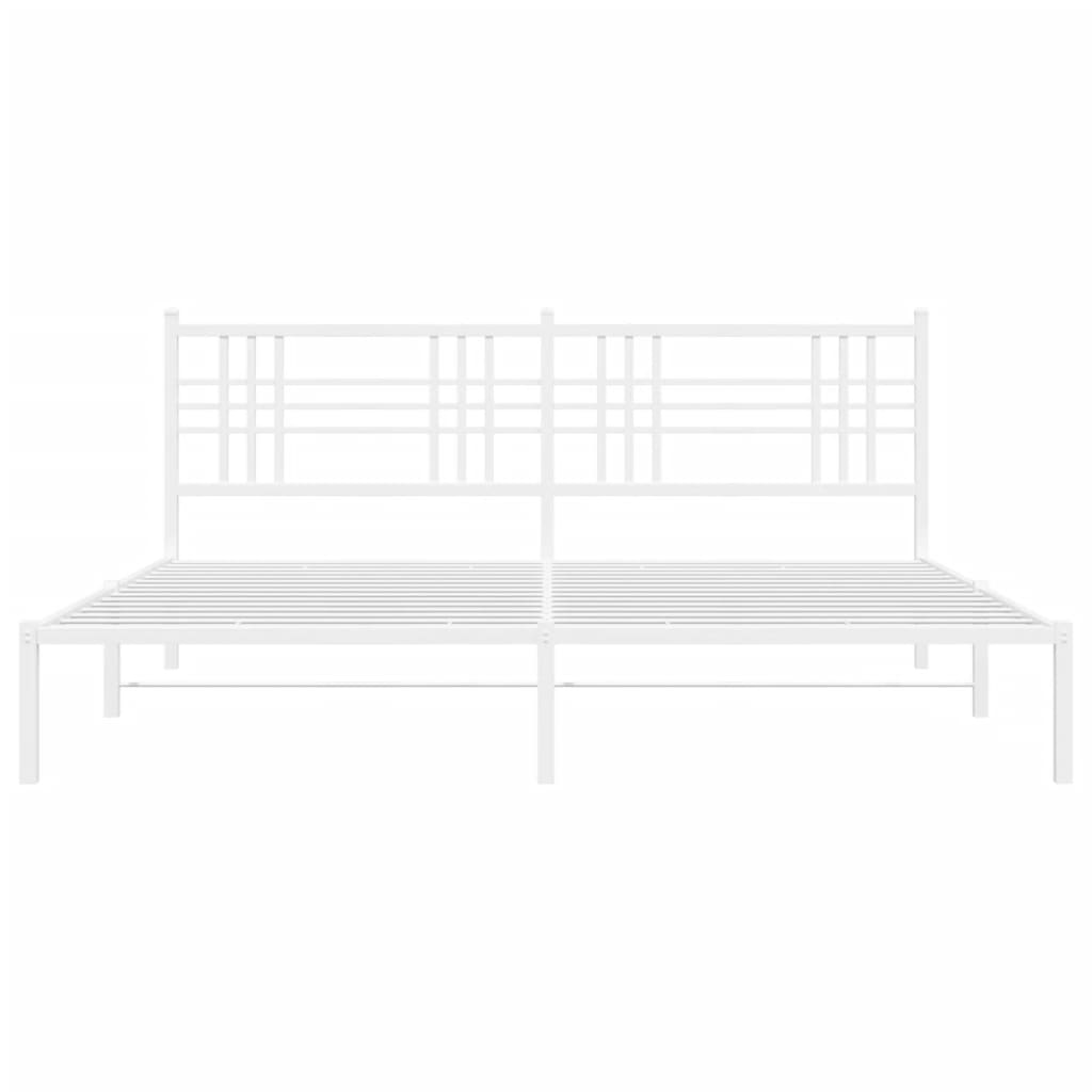 sengeramme med sengegavl 193x203 cm metal hvid