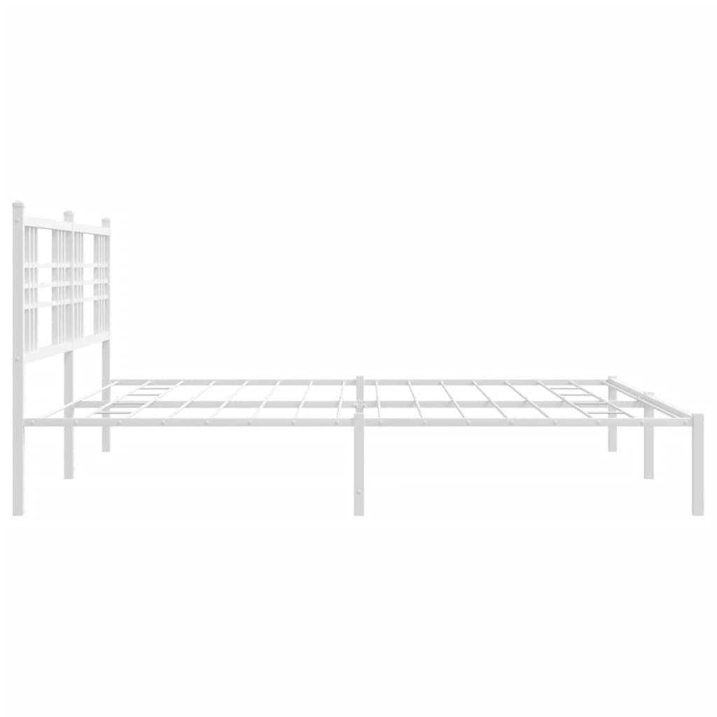 sengeramme med sengegavl 193x203 cm metal hvid