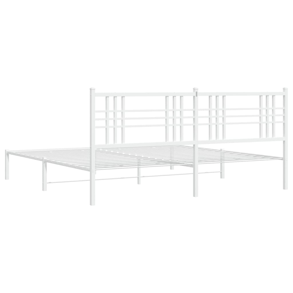 sengeramme med sengegavl 193x203 cm metal hvid