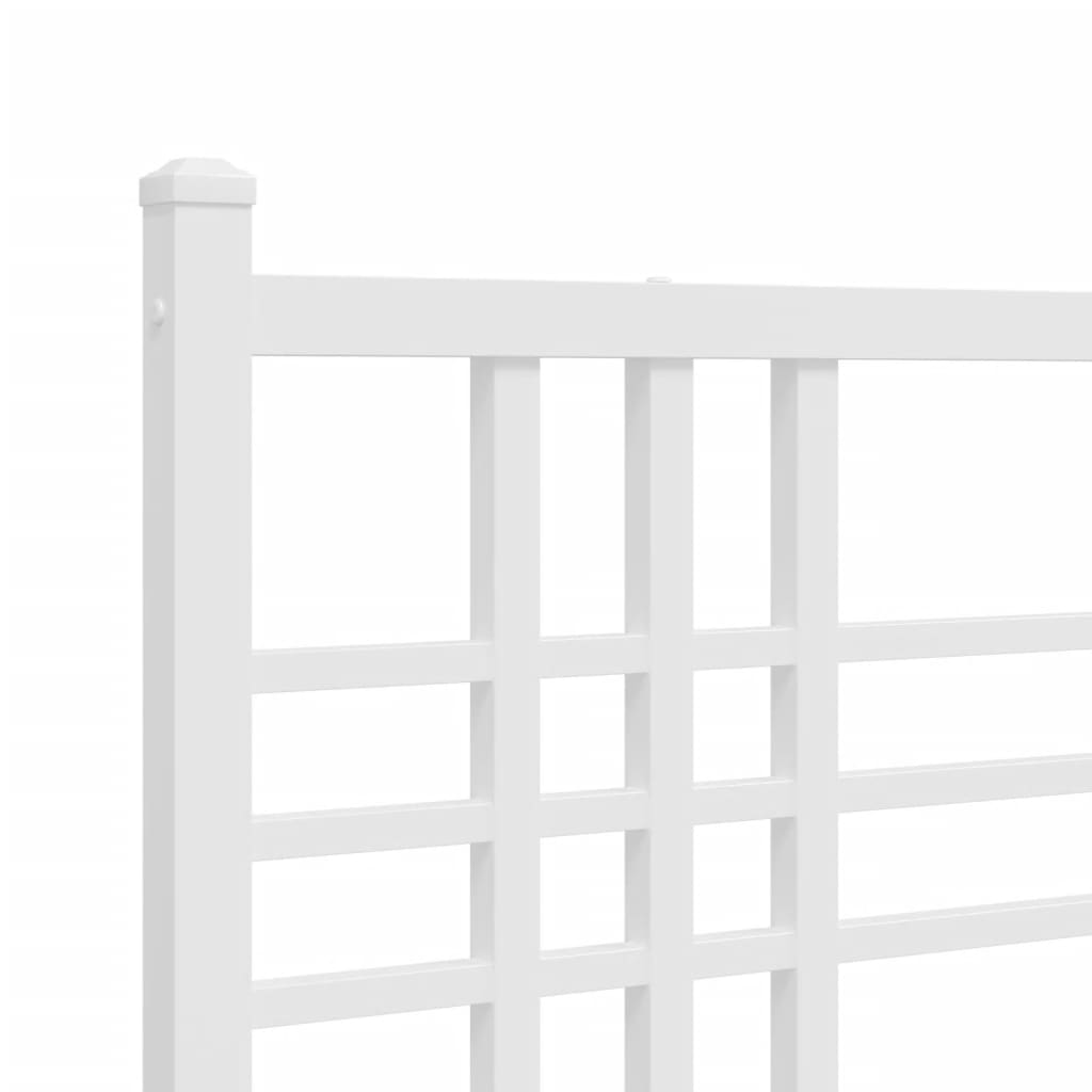 sengeramme med sengegavl 193x203 cm metal hvid