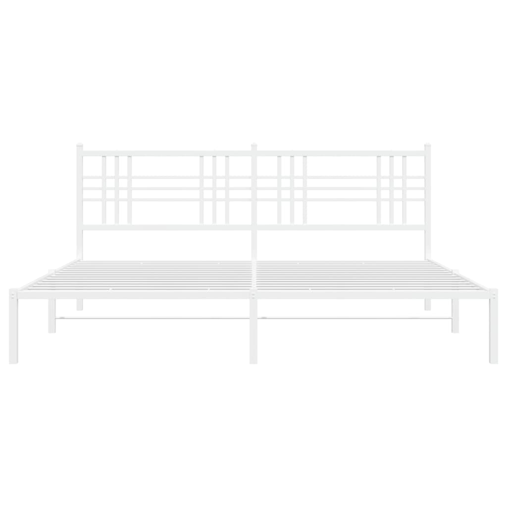 sengeramme med sengegavl 200x200 cm metal hvid